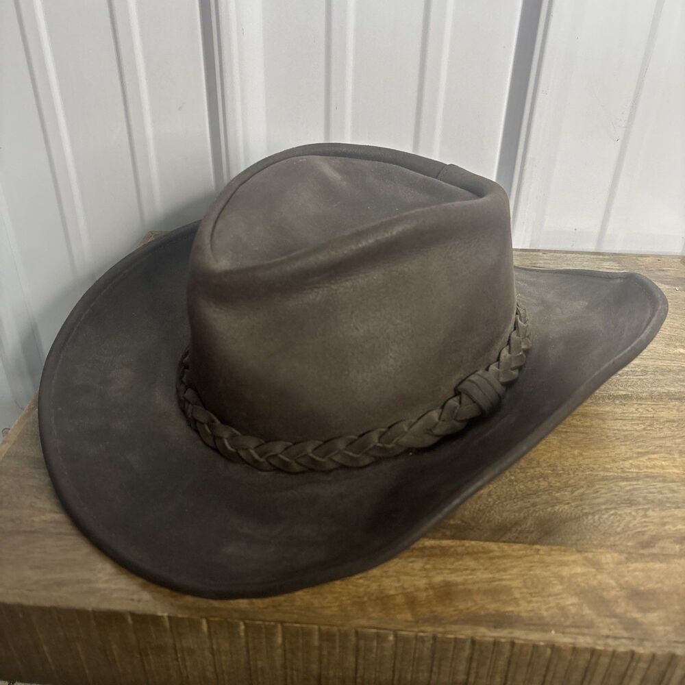 Vintage Leather Mens Henschel Hat USA Large